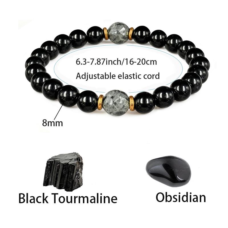 Crystal Beaded Bracelets for Women and Men - Tiger Eye, Obsidian, Black Tourmaline Jewelry for Banquet Party - Money Attraction, Good Luck, Protection Bracelet Encouragement Gift for Her Elastic Band couple bracelet artificial bracelet Daily Wear Crystal Beaded Bracelets for Women and Men - Tiger Eye, Obsidian, Black Tourmaline Jewelry for Banquet Party - Money Attraction, Good Luck, Protection Bracelet Encouragement Gift for Her Elastic Band couple bracelet artificial bracelet Daily Wear
