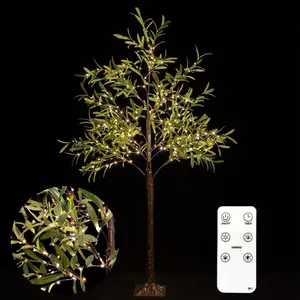 5.9ft Lighted Artificial Olive Tree with LED Fairy Lights
