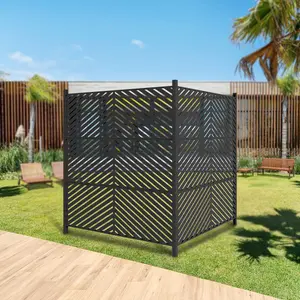 47x47 in Outdoor Privacy Screen Panel Kit - All-Weather, No-Dig, Heavy-Duty, Rustproof Durable Metal Garden Shed - Weatherproof Metal Shed for AC Unit, Trash Can Enclosure - Easy-Install Home & Garden Solution