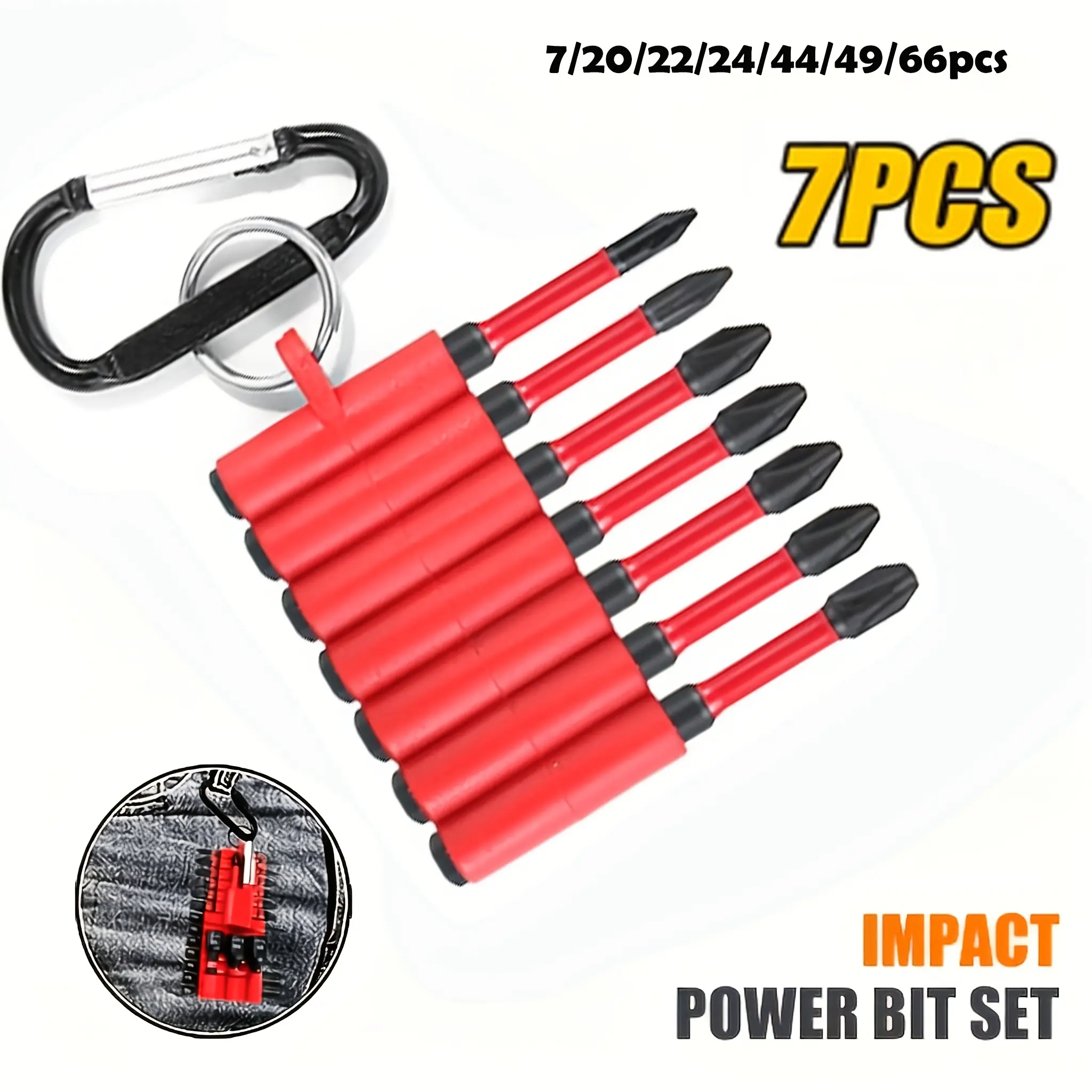 NANWEI 7/20/22/24/44/49/66pcs Magnetic Batch Head Impact Electric Screwdriver Bit Set Magnetic Case 3 Types S2 Head Bit Anti-Slip Waterproof Bits