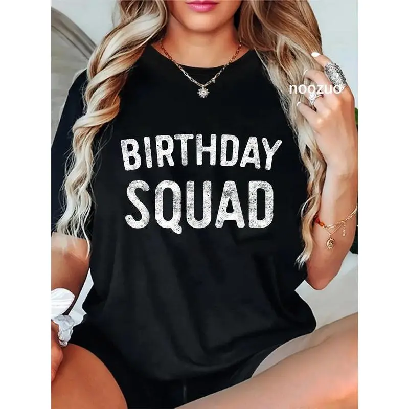 100% Cotton Unisex Birthday Squad T-Shirt Family Birthday Squad Shirt T-Shirt