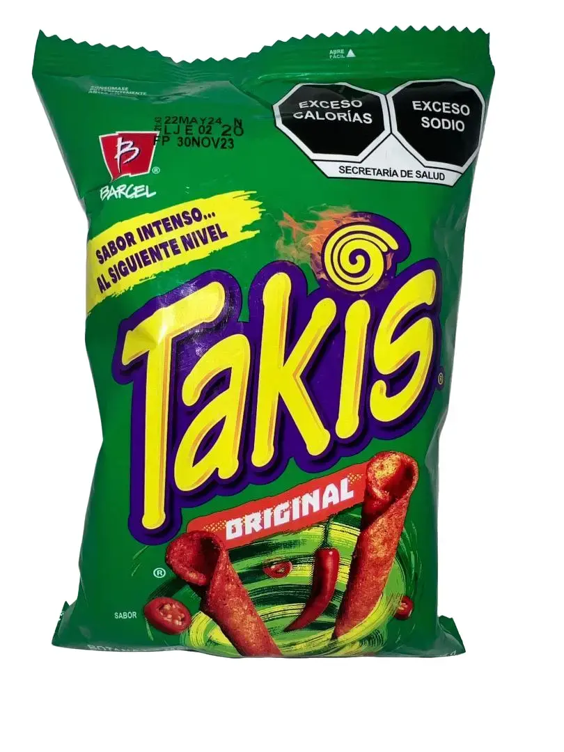 Takis Original 5 bags of 65 grams each Snack Crispy