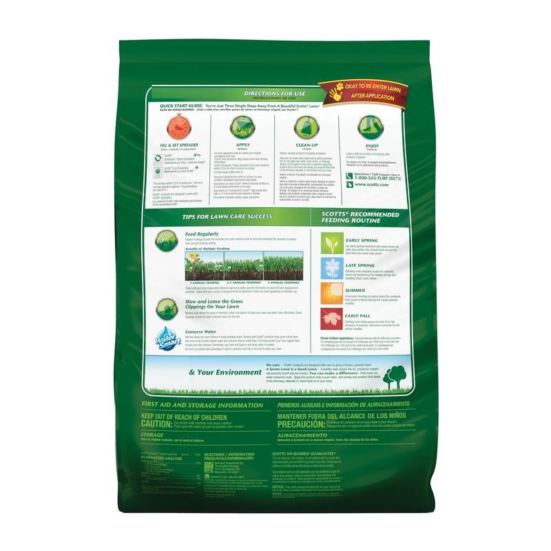 Turf Builder Southern Lawn Fertilizer 5000 sq ft 14.06 lb Protects Against Heat & Drought Scotts All-in-One Particles