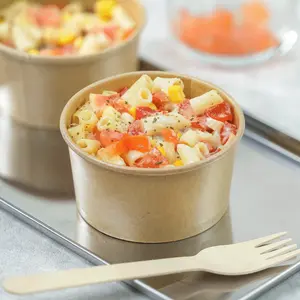 [500 ct] 6 oz Gourmet Paper Food Container | Kraft | 96 mm