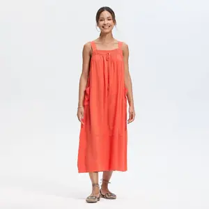 Women's Smocked Midi Shift Dress - Universal Thread Orange XS