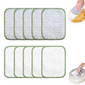 10 Pcs Multipurpose Wire Dishwashing Rags for Wet and Dry, Double Sided Wire Washing Cloth, Reusable Miracle Cleaning Cloths, Non Scratch Dishcloth for Home Kitchen, Sinks Random Assortment