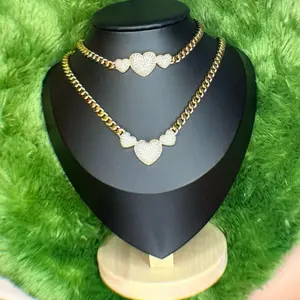 3-Heart Ring and Chain Set