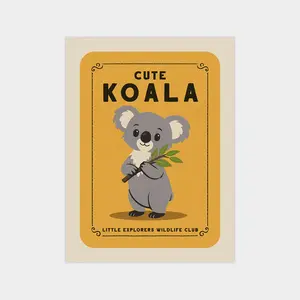 Cute Koala - Vintage Nursery Poster