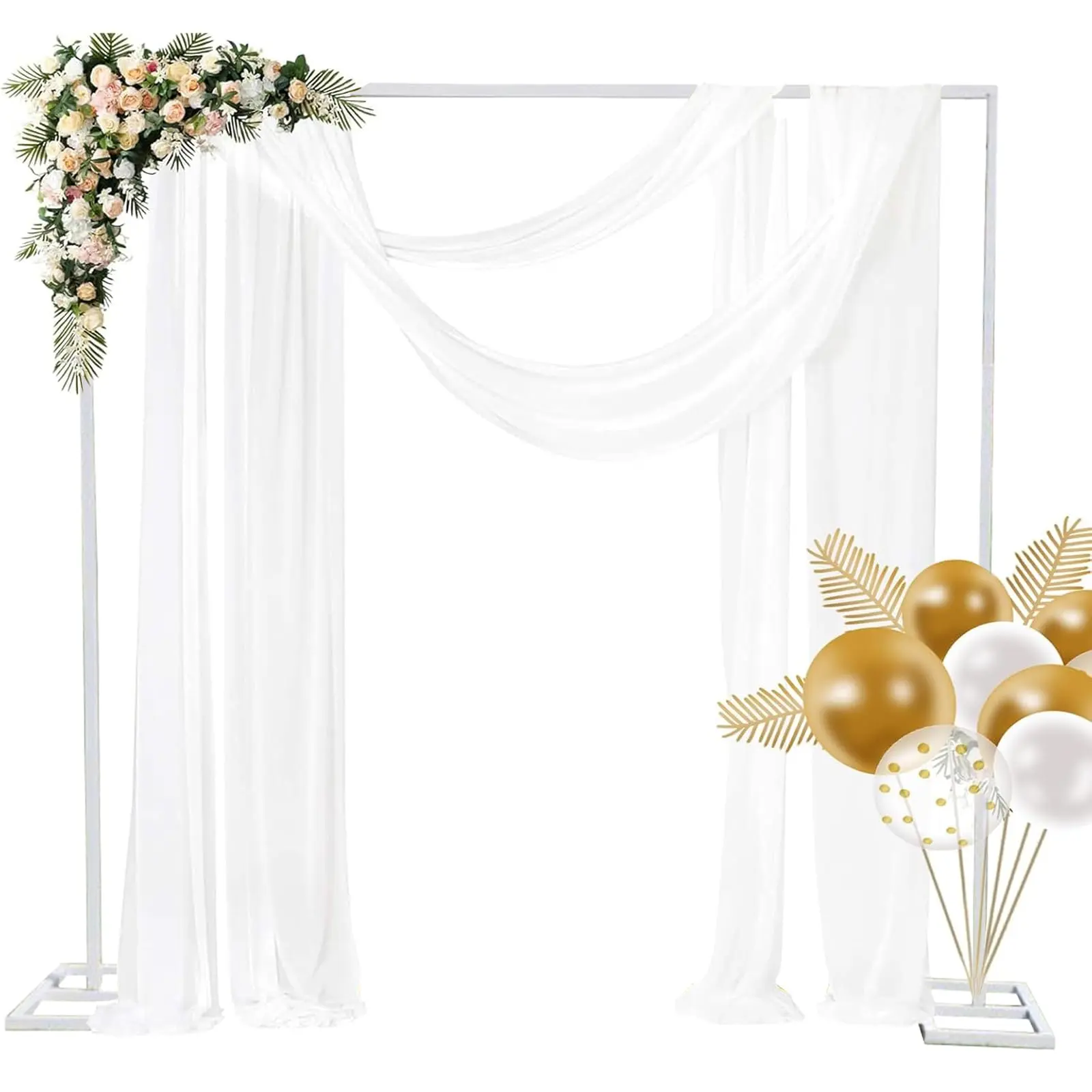 Garvee 8.2 Ft Square Metal Garden Trellis Arch Stand - Adjustable Heavy-Duty Backdrop Frame for Climbing Plants & Vines, Weddings, Balloons & Photo Booth Decor