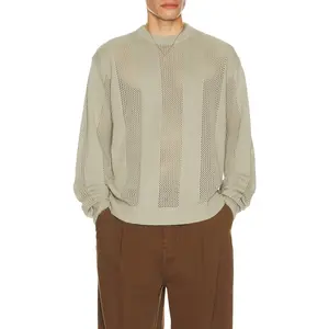 Obey Crochet Sweater in London Fog