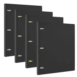 INFUN Telescoping 3-Ring Binder – Set of 4, portable plastic binder with telescoping spine, 3-ring binders with foldable front cover that holds 8.5″ × 11″ paper for school, office, and home