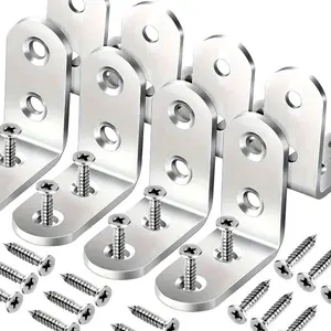 Stainless Steel L Bracket Corner Braces, Mounting Brackets, 90 Degree Right Angle Bracket with Screws, for Wooden Shelves, Chairs, Tables, Dressers, Furniture Assembly