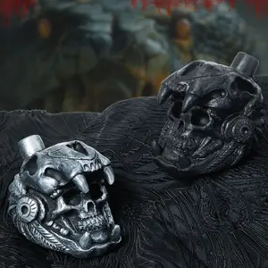 Horror Skull Ghost Whistle Ornament, Multicolor Ceramic Decorative Piece, Halloween Tabletop Decoration, Bar Escape Room Accessory