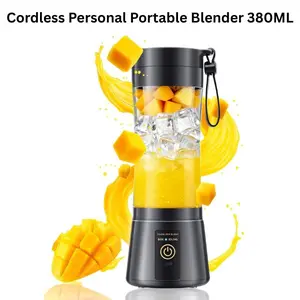 Cordless Personal Portable Blender 380ML – USB Rechargeable Mini Blender Vegetable & Fruit Smoothie Maker, M1 Plug Type Blender, BPA Free Travel Juice Cup for Sports, Travel, Home & Valentine’s and Easter Gift