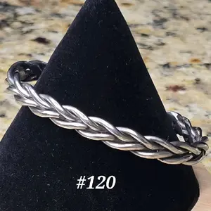 #120 Stainless Steel 6 3/8" x 1/4"   Hand-Woven Cuff Bracelet – Handmade Artisan Jewelry – Unisex – Gift Ready