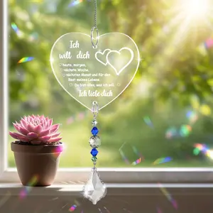 1pc/Hanging decorations, a gift full of passionate and steadfast love declaration, crystal sun catcher home decoration, birthday/wedding/anniversary/graduation gift, Christmas/New Year/Valentine's Day/Mother's Day birthday gift.