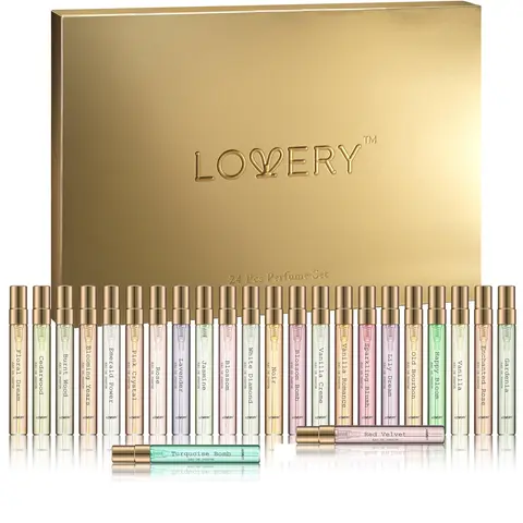 Lovery 24-Piece Advent Calendar Perfume Gift Set for Women – Mini Fragrance Sampler, Travel Size