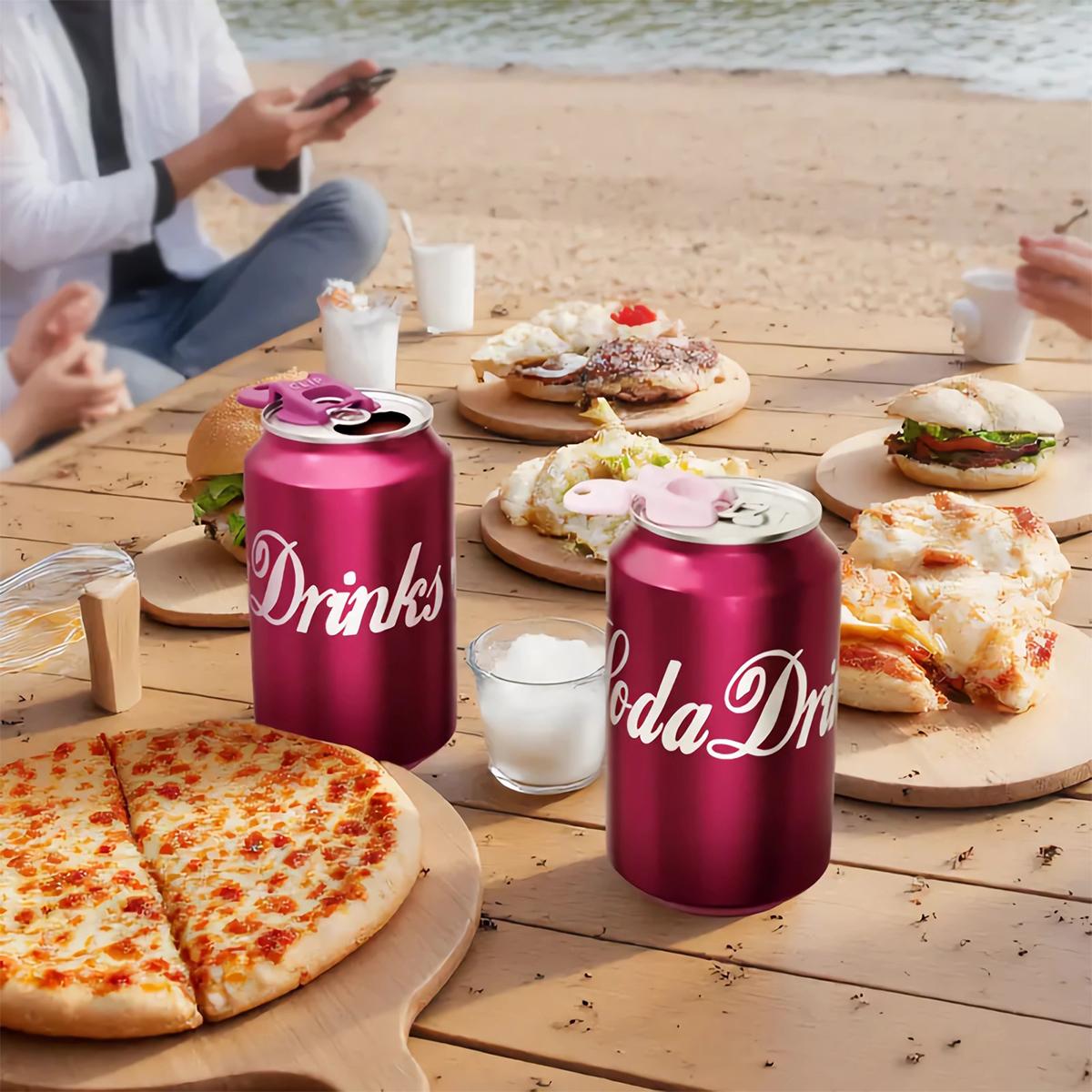 Complete Cover Beverage Barricade – Easy Tab Opener Drink Can Protector Caps – Colorful Shields for Soda, Beer, Coke – Protects from Bugs, Bees, Dust at Parties, BBQs, and the Beach