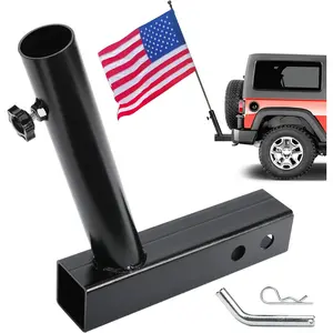 Hitch Flag Pole Holder, Flagpole Hitch Mount Universal, Angled Flag Pole Holder, Fit for 2 inch Hitch Receiver, Compatible with Trailer   RV Pickup