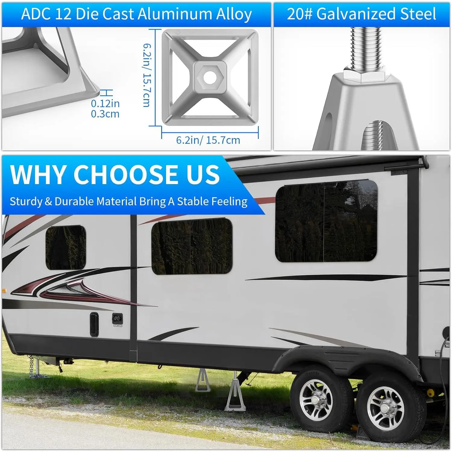 4 Pack RV Stabilizer Jacks - Screw Jack Stands For Camper Travel Trailer