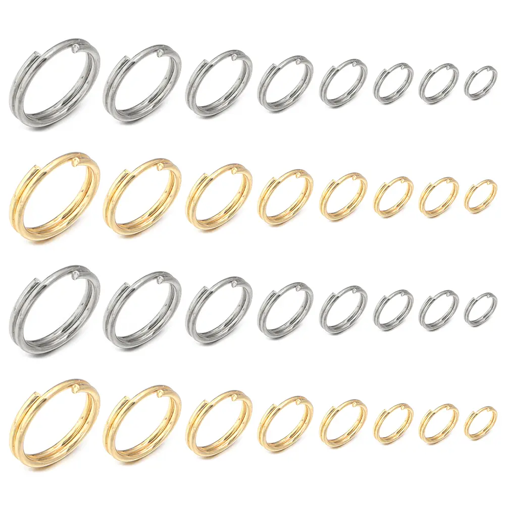 100pcs/lot Stainless Steel Jump Rings Metal Open Double Loops Split Rings Connectors For Jewelry Making DIY Keychain Accessories