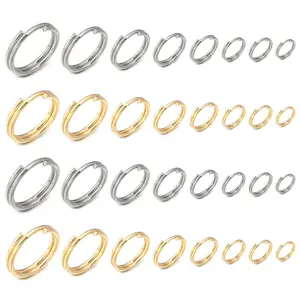 100pcs/lot Stainless Steel Jump Rings Metal Open Double Loops Split Rings Connectors For Jewelry Making DIY Keychain Accessories