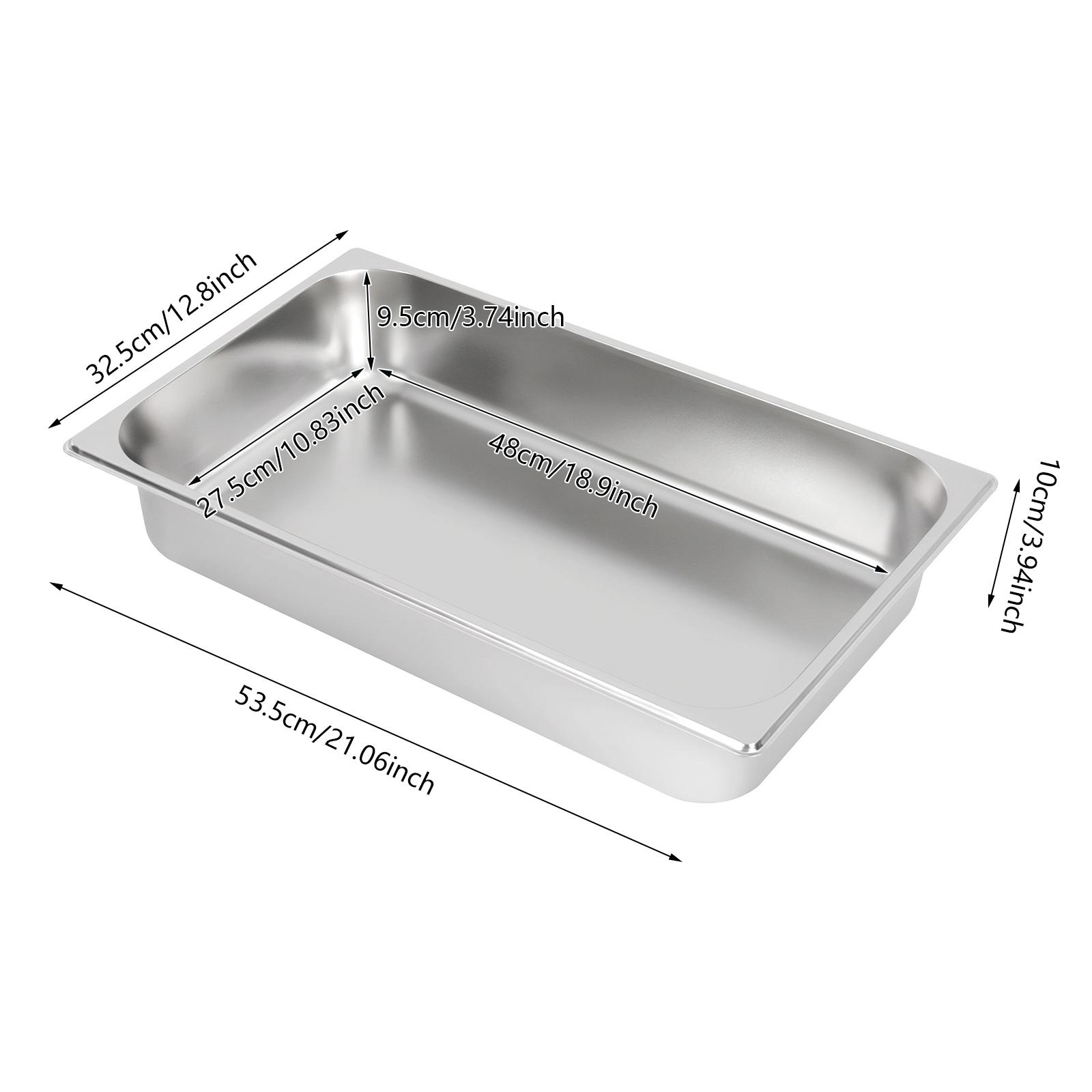 4 Pack 201 Stainless Steel Steam Table Pans with Lids 9L Commercial Home Buffet Food Storage Dishwasher Oven Freezer Safe 4 Pack 201 Stainless Steel Steam Table Pans with Lids 9L Commercial Home Buffet Food Storage Dishwasher Oven Freezer Safe