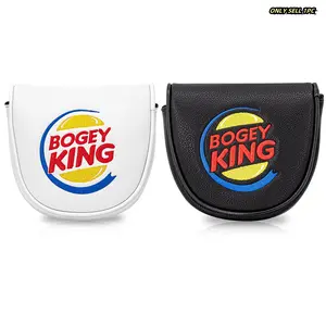 Golf Putter Cover with Buffer Lining, Magnetic Closure, Half Circle Design, Compatible with Df3 Putters, King Bogey Pattern