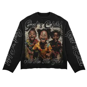 Sale Off Up To 50%] New Version Autumn Cross-Border American Street Fashion Character Letter Printing Loose Pullover Round Neck Long-Sleeved T-Shirt Sweatshirt