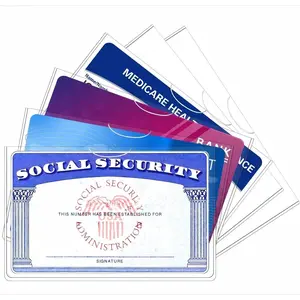 6 Packs  Card Holder Protector/  Card Protector, 24 Mil Clear Water Resistant Plastic Sleeves for  SSN Card Protector/Credit Card Cover