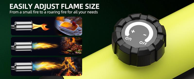 SEESE Powerful Propane Torch(Propane Tank Not Included),With One-Touch Max Fire Button and Safety Lock, Adjustable Blow Torch for Sous Vide Searing Steak, BBQ,Fireplace,Charcoal Wood，Excellent Gift for New Year