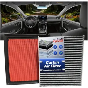 Engine & Cabin Air Filter Set for RAV4 (2019-2025), Camry (2018-2024), Highlander (2020-2025), Replace 87139-YZZ33, 17801-25020 NOT FOR HYBRID