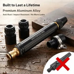 [Aluminum Alloy Material] High end household high pressure car cleaning water gun set, portable handheld water sprayer – an essential tool for watering plants and vegetables, washing cars, garden cleaning, bathing pets, and outdoor rinsing.