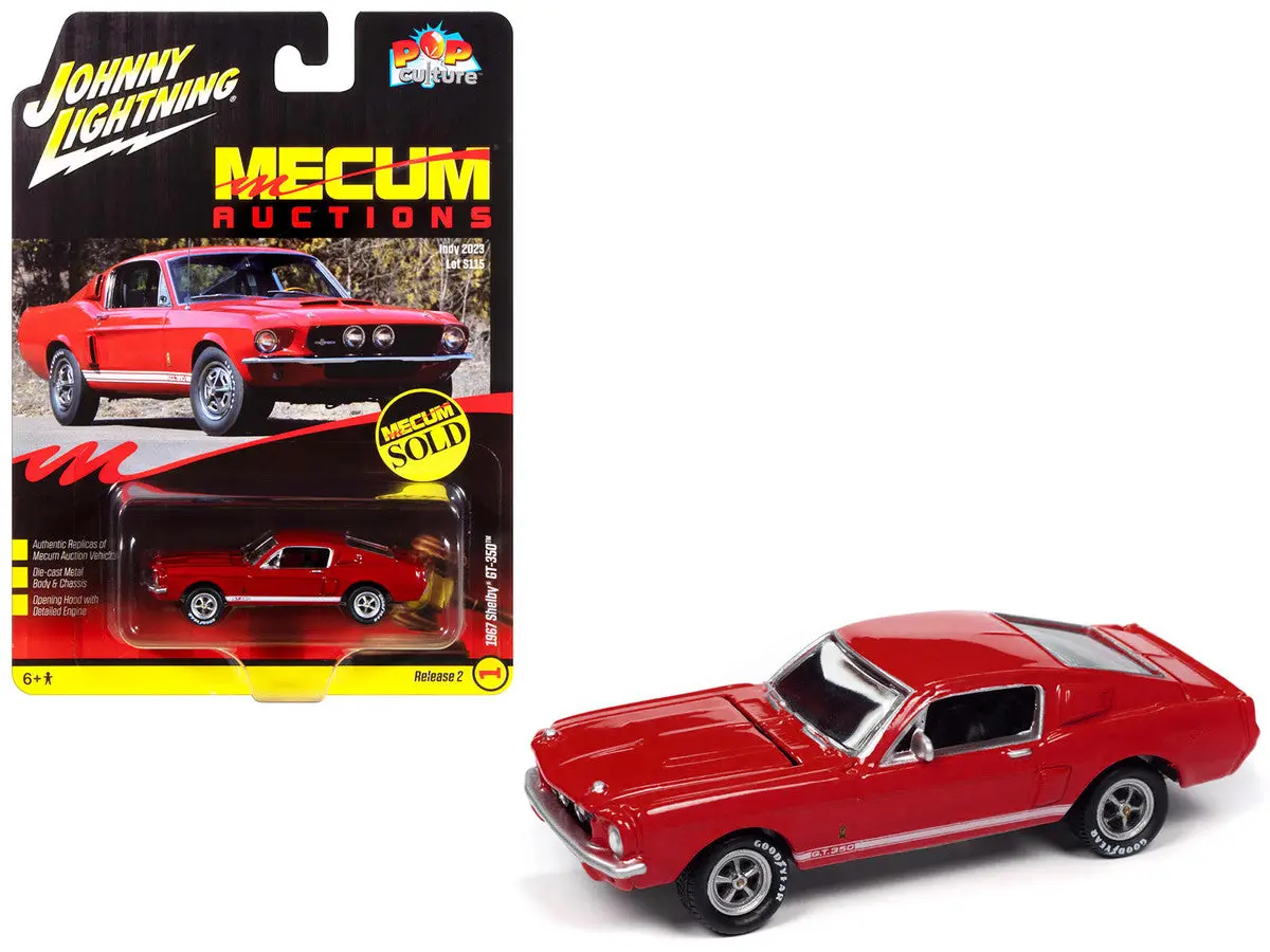 Johnny Lightning 1/64 Scale Diecast Cars 1967 Shelby GT-350 Red