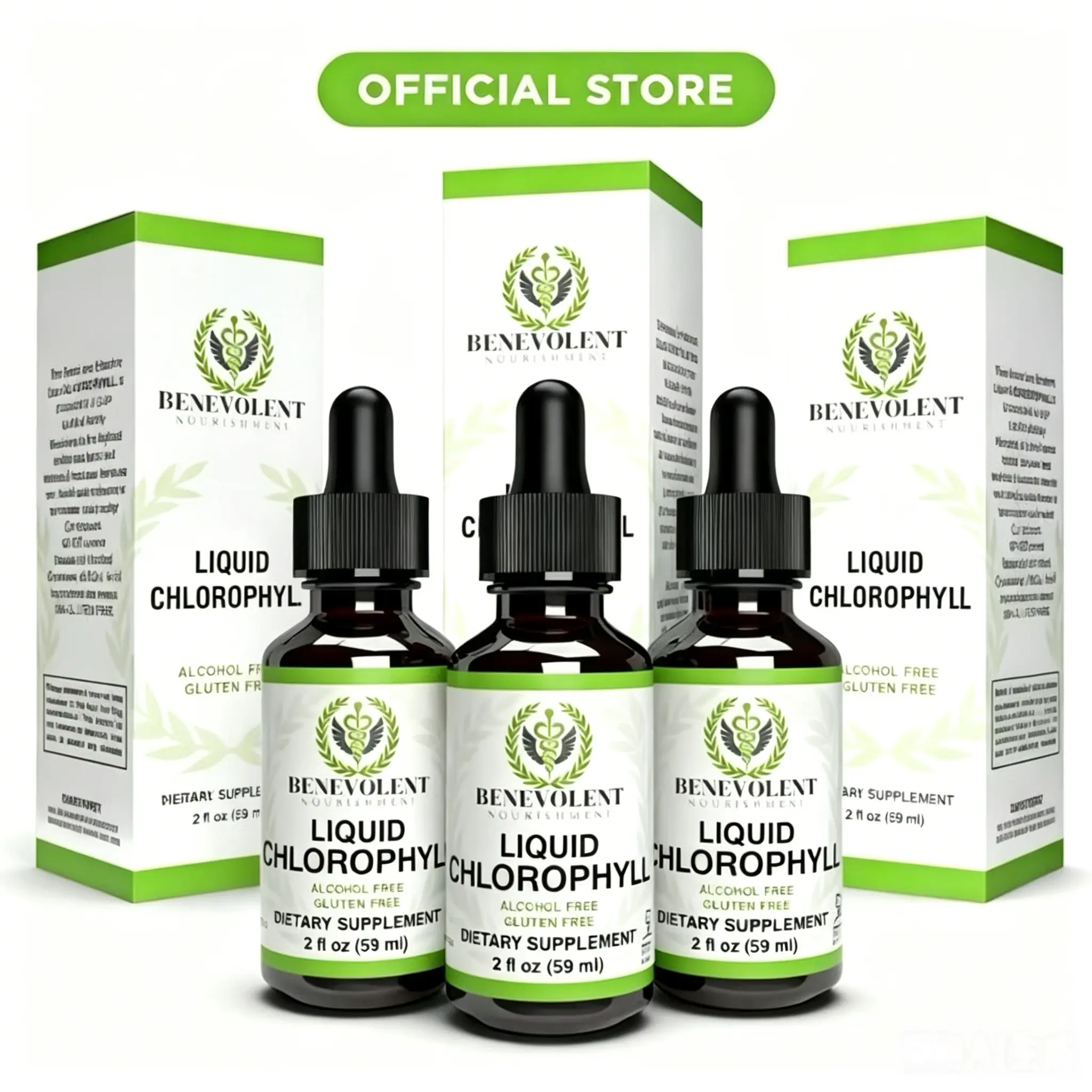 Liquid Chlorophyll Drops (4 Month Supply) Healthcare Supplement - Natural Deodorant and Detox - Gut Support Healthcare Liver