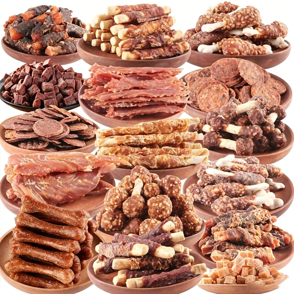 HELETY Dog Chew Sticks Treats Variety Pack - 540g-100g (19-35 oz) Chicken, Duck, Sweet Potato, Milk & Calcium Flavors, High-Protein, Low-Fat, Easily Digestible for All Dog Sizes
