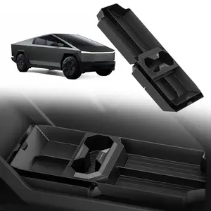 For Tesla Cybertruck 2024 Central Lower Storage Tray Cup Holder Organizer Black Cybertruck  Accessories