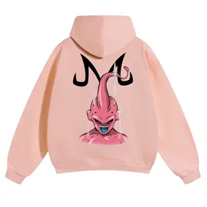 Unisex Dragon Ball DBZ Majin Buu 300g Cotton Hoodies, 80s-90s Anime Graphic Streetwear, Fall-Freshness Men's Tops, Funny Gifts for Men