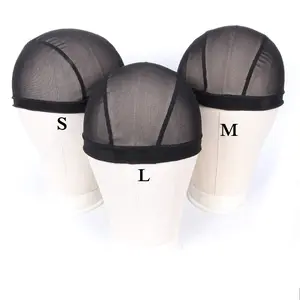 Small Mesh Dome Caps For Wigs 6 count Stretch Breathable Mesh Dome Wig Cap Spandex Black Wig Caps For Making Wigs (6 Pcs, Black, S)