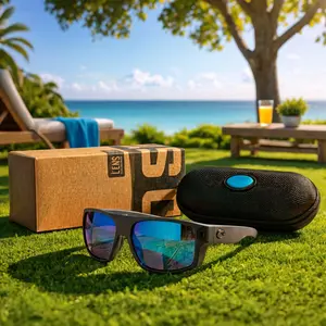 COSTA Del Mar Men's Diego Black Blue Sunglasses Fashion Outdoor Shades, UV400 Eyewear for Driving Fishing