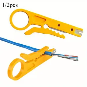 2pcs Mini Pocket Wire Stripper Knife Crimper Pliers Crimping Tool Cable Stripping Wire Cutter Portable Repair Tool Parts Pliers