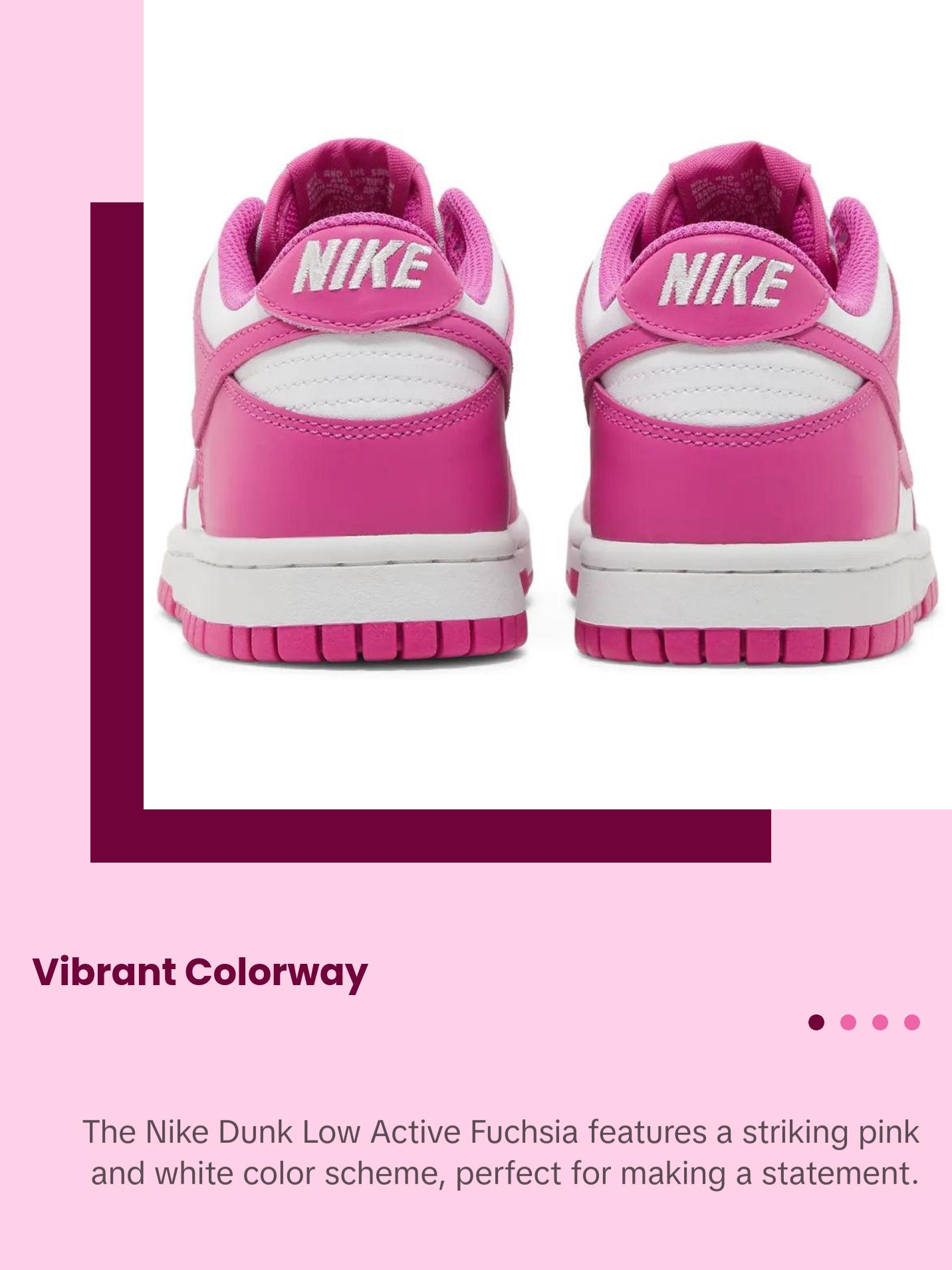 Nike Dunk Low “Active Fuchsia” Fashion Girl Sneakers Footwear Running Shoe