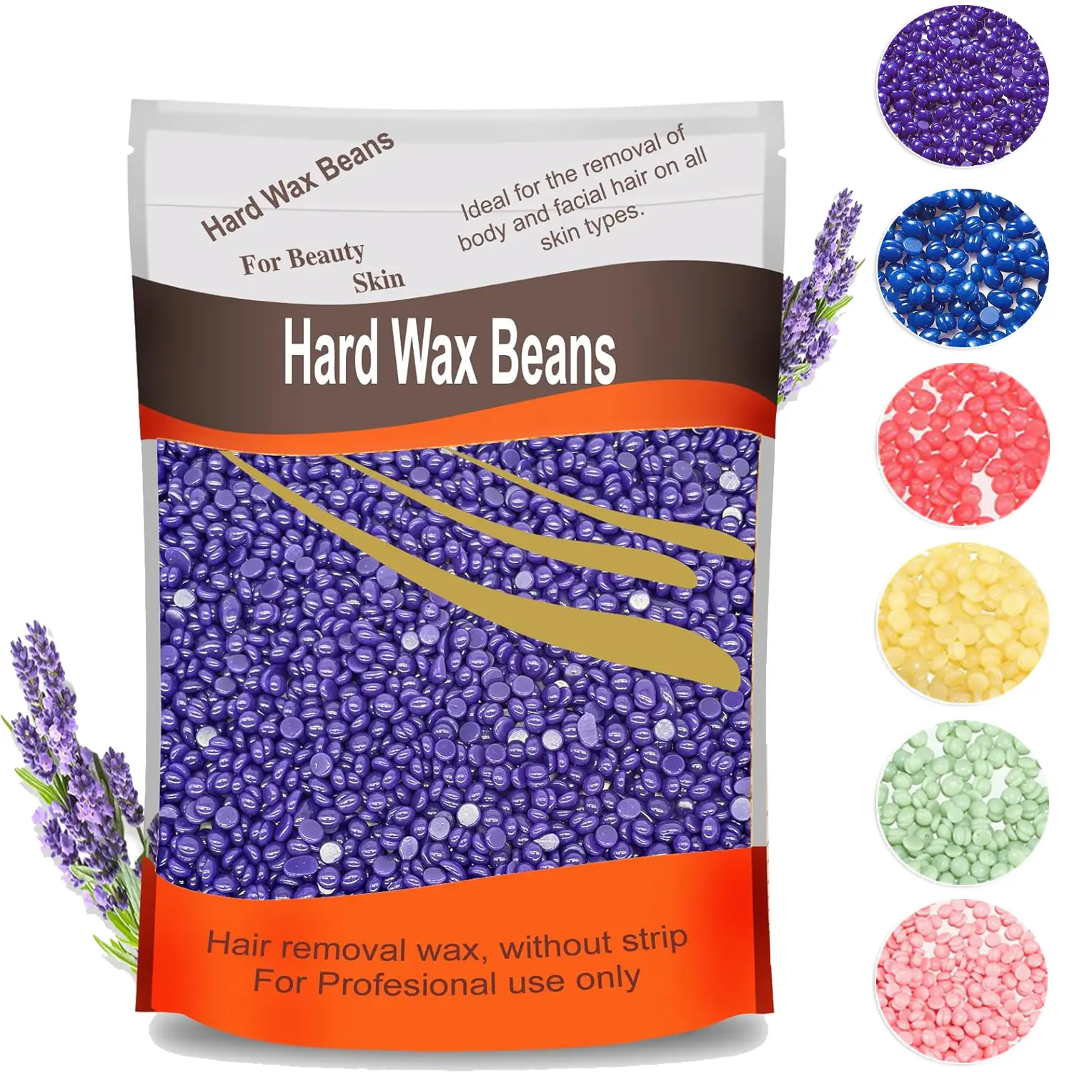 Painless Hard Wax Beads, 300g Lavender Formula for Sensitive Skin - Body-Safe, Naturally Derived Waxing for Bikini Line, Face & Full Body Hair Removal, Bikini Line Hair Removal Waxing