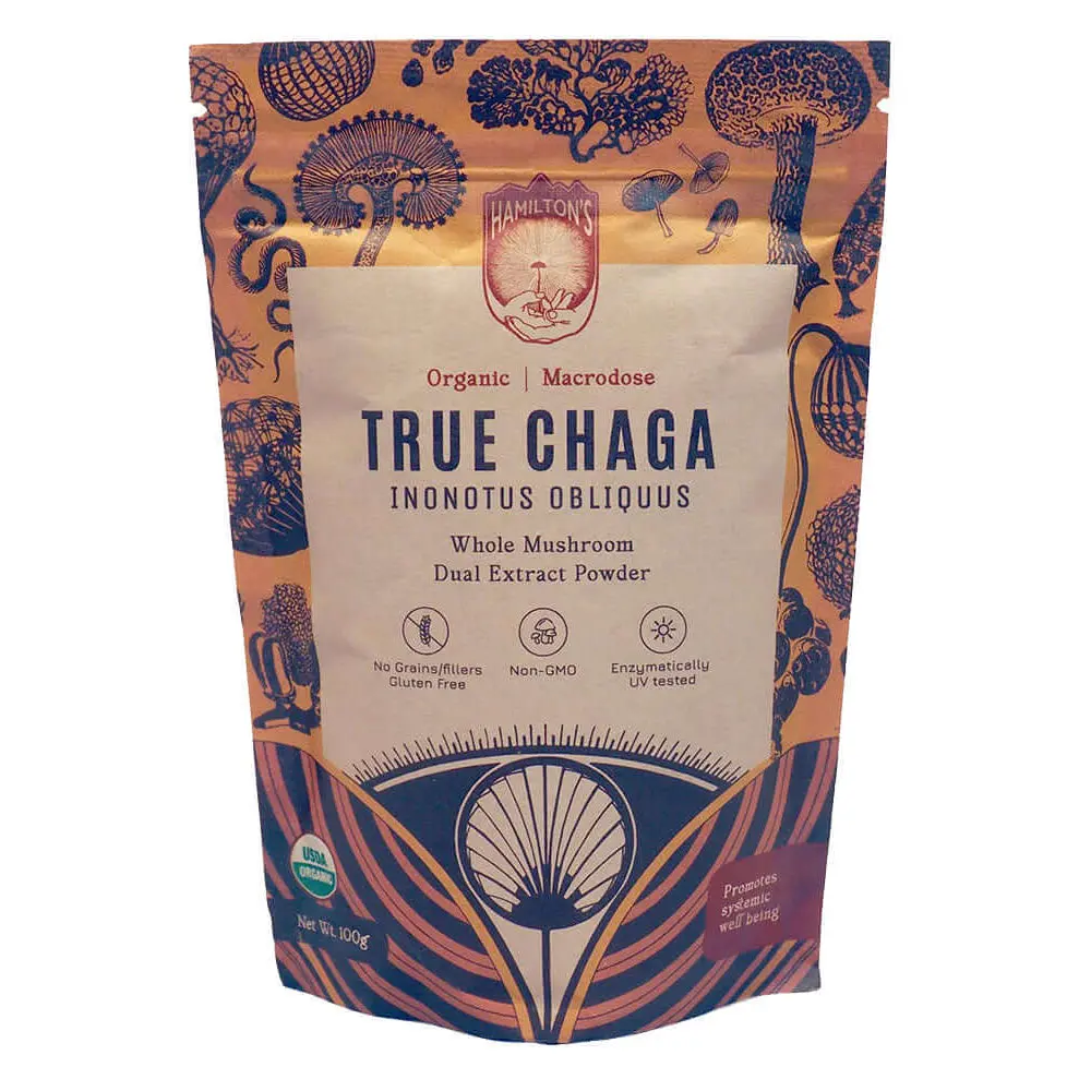 Hamilton's Mushrooms Organic True Chaga – Wild Chaga Extract Powder