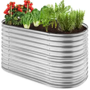 Best Choice Products 63in Oval Metal Raised Garden Bed, Customizable Outdoor Planter for Gardening, Plants Best Choice Products 63in Oval Metal Raised Garden Bed, Customizable Outdoor Planter for Gardening, Plants