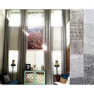 Extra Long Sheer Linen Curtain (1 Panel) Custom Made 12 13 14 15 16 17 18 20 24 ft 2 Story Gray, Beige, White,Cream Drapes Free