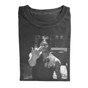 The Walking Dead Vintage Graphic Tee, Daryl Dixon Middle Finger T-Shirt, Movies Tee, Unisex Meme Cringe Funny Dumb Shirt, Menswear Womenswear