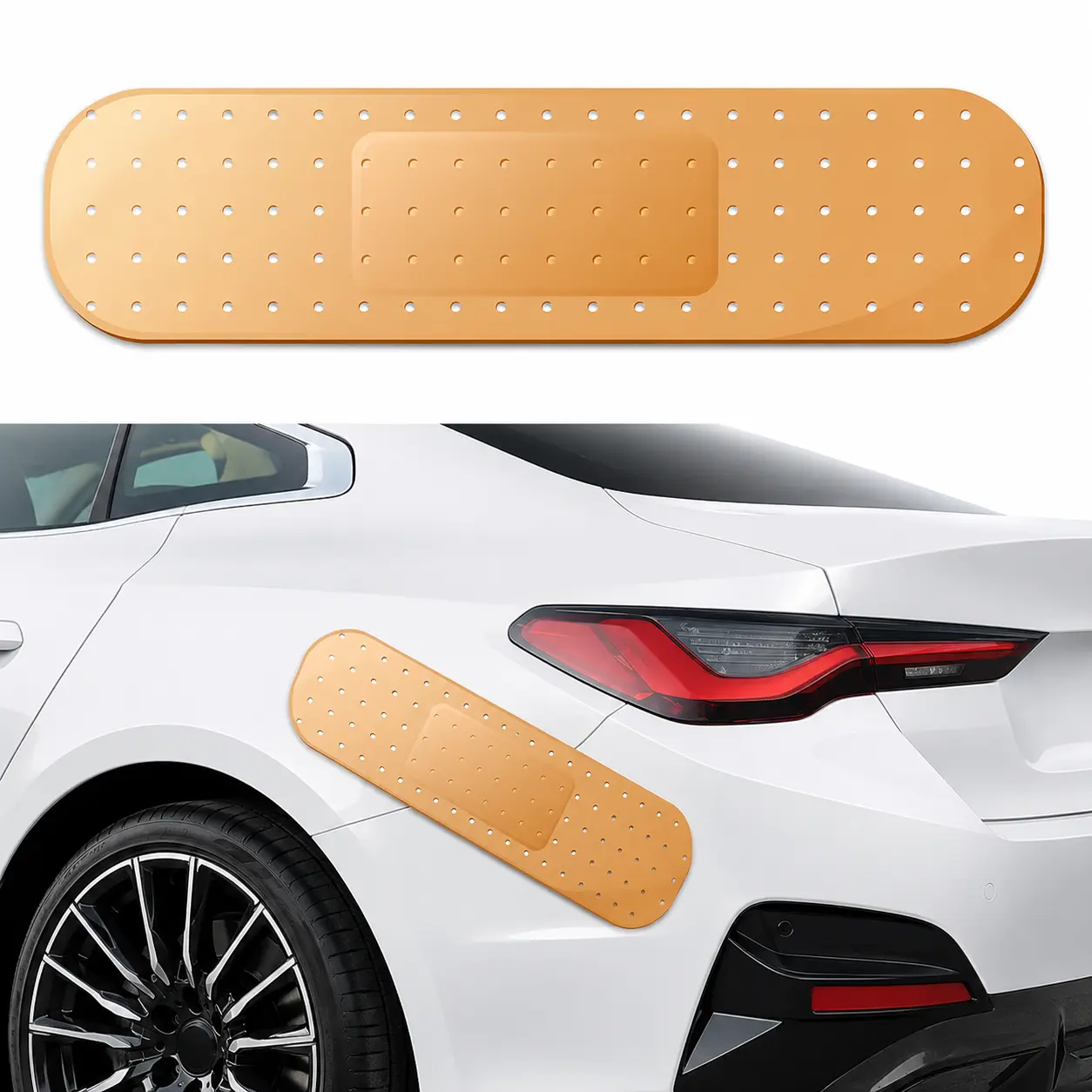2pcs Car Band Aid Sticker for Car Damage, 10/24in Giant Band Aid Car Decals for Cover Dent Crack and Scratch, Car Bumper Sticker, Sticker for Cars, Large Vehicle Body Bandage, Car Stickers, Automotive Decals, Decals for Vehicles,  2 Large