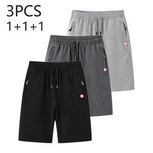 Men’s Casual Outdoor Shorts — Simple everyday wear, comfortable and breathable; stylish men’s athletic jogging shorts with side zip pockets and a drawstring waist; polyester fabric; suitable for running, workouts, and travel.