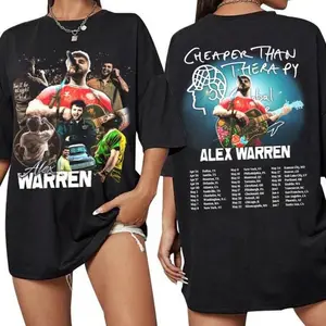 Vintage Alex Warren T-Shirt, Music Tour 2025 Cheaper Than Therapy Global Sweatshirt, Alexx Warren Cloud Tee Casual Comfort Hoodie, Men's Outfits Local Gift for him, for her